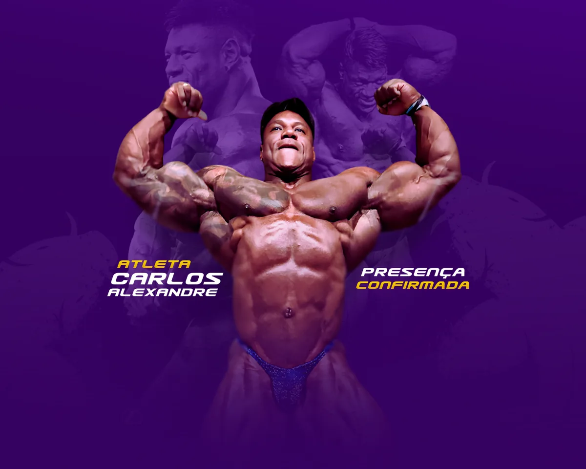 Arte oficial da Grande Inauguração com o atleta Carlão.